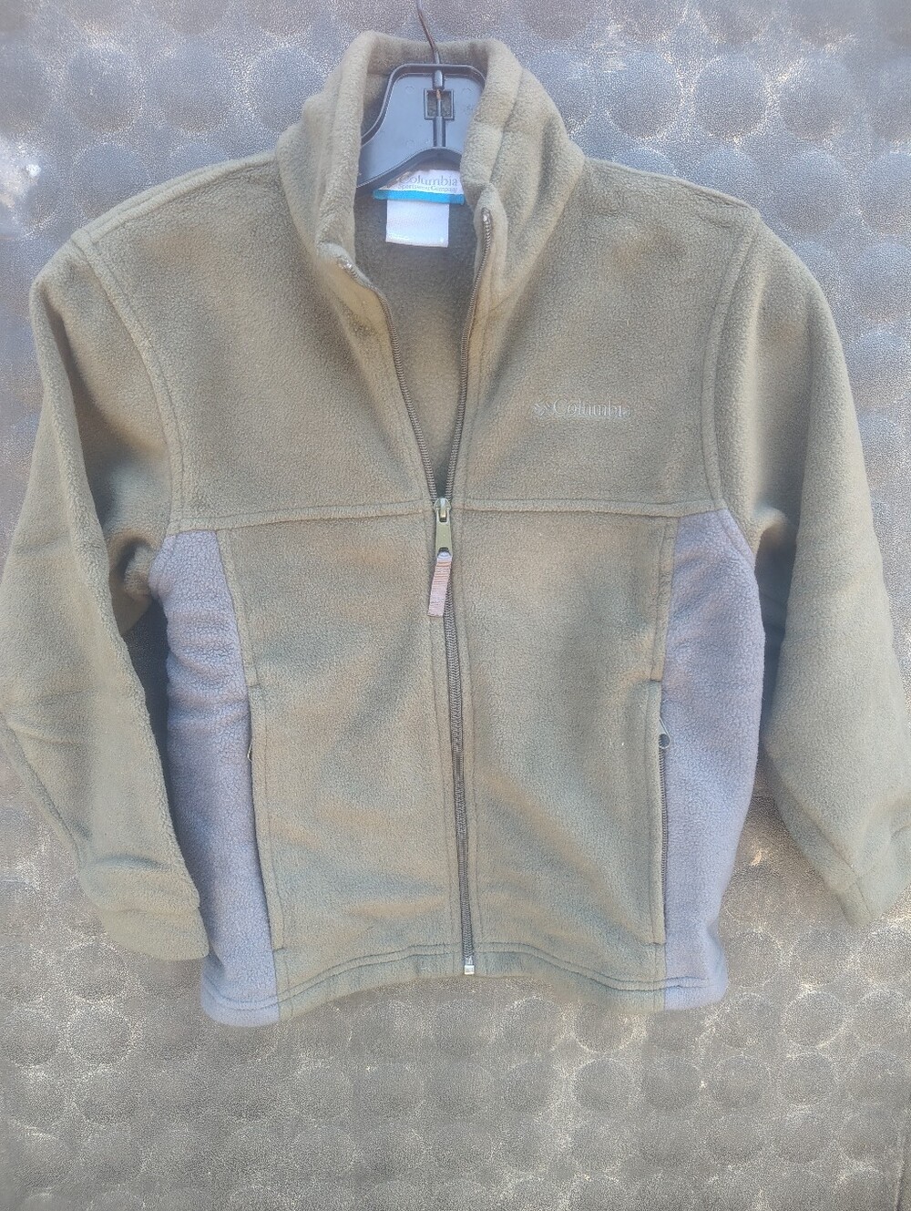 Columbia Kids Olive Green and Gray Fleece Jacket